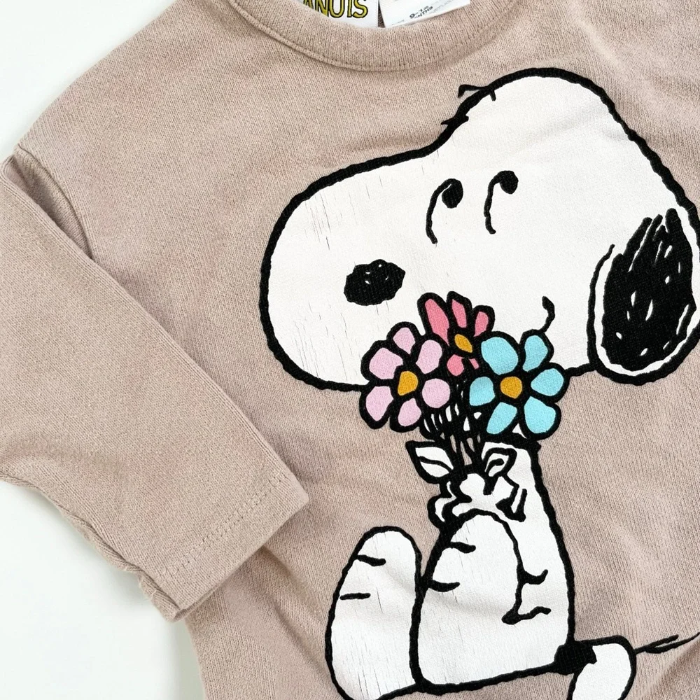 Zara Kids Snoopy Sweatshirt - Pink with Multicolor Design - Picture 2 of 2